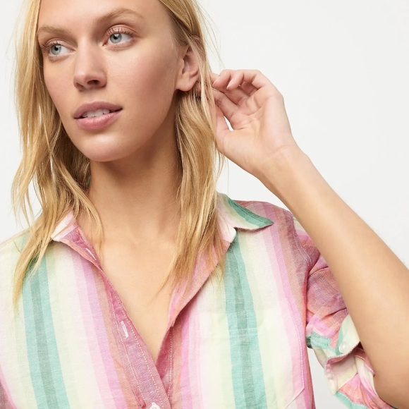J. Crew Tops - J.Crew Classic-fit boy shirt in rainbow stripe